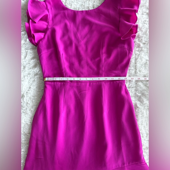 Fuchsia Ruffle Mini Dress - Picture 6 of 9